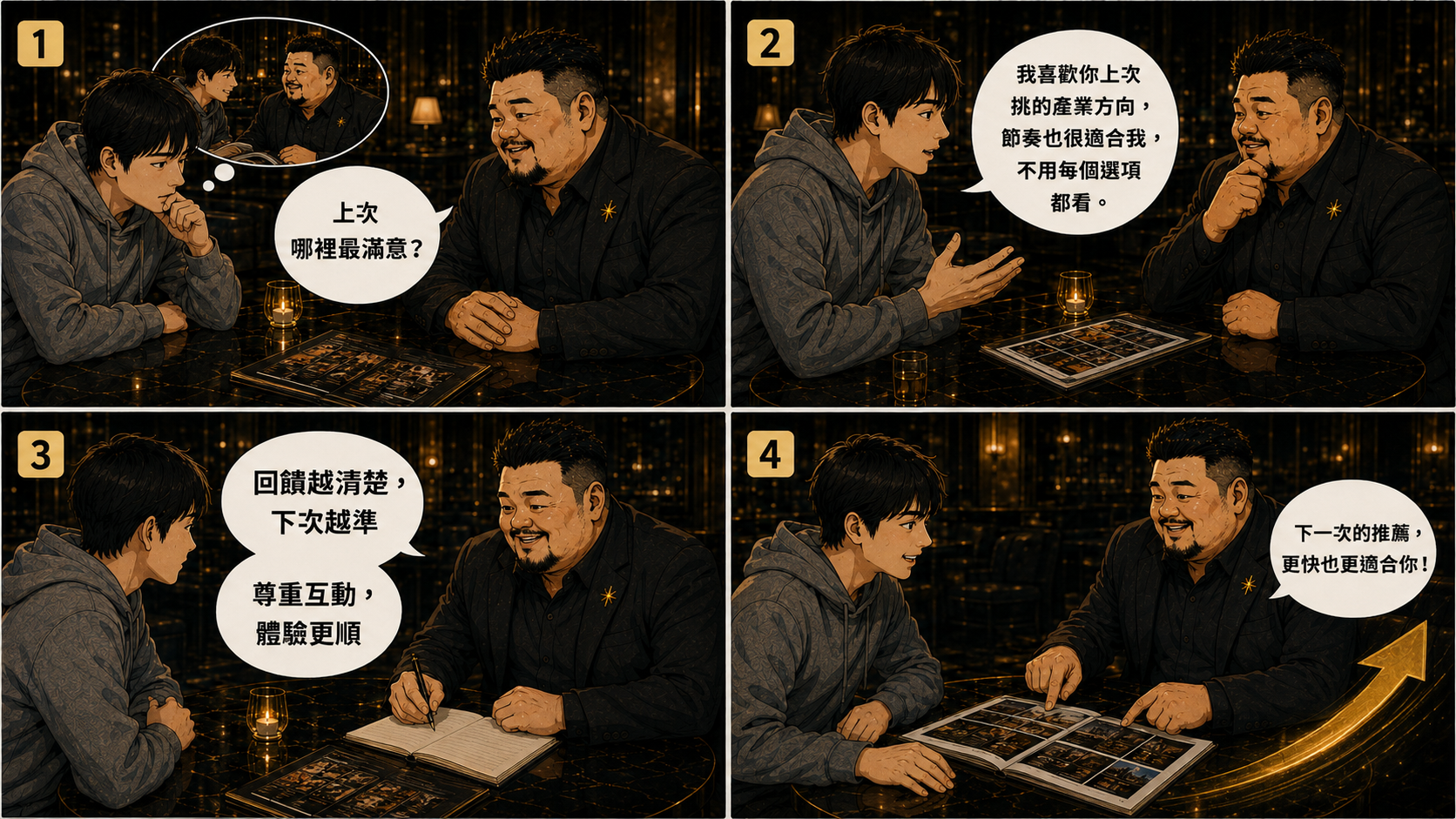 整理上次體驗回饋,讓下次推薦更準確