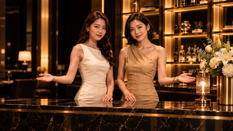 皇家頁太陽品牌女性接待情境示意,非店家實景